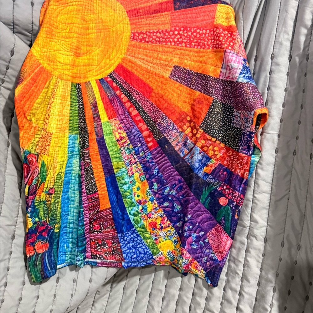 Colorful Patchwork Button-Up Jacket - Picture 2 of 2